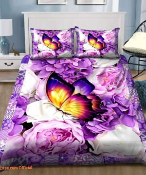 Butterfly Cotton Bed Sheets Spread Comforter Bedding Sets Gift - King - Ettee