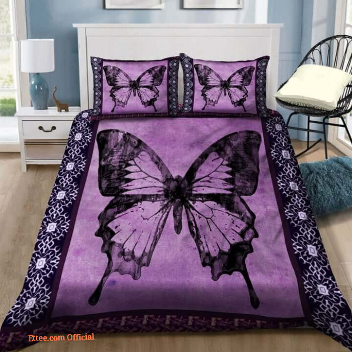 Butterfly Cotton Bed Sheets Spread Comforter Bedding Sets Gift For Family - King - Ettee