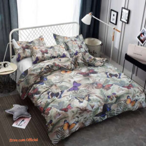 Butterfly Cotton Bed Sheets Spread Comforter  Bedding Sets Gift For Women - King - Ettee