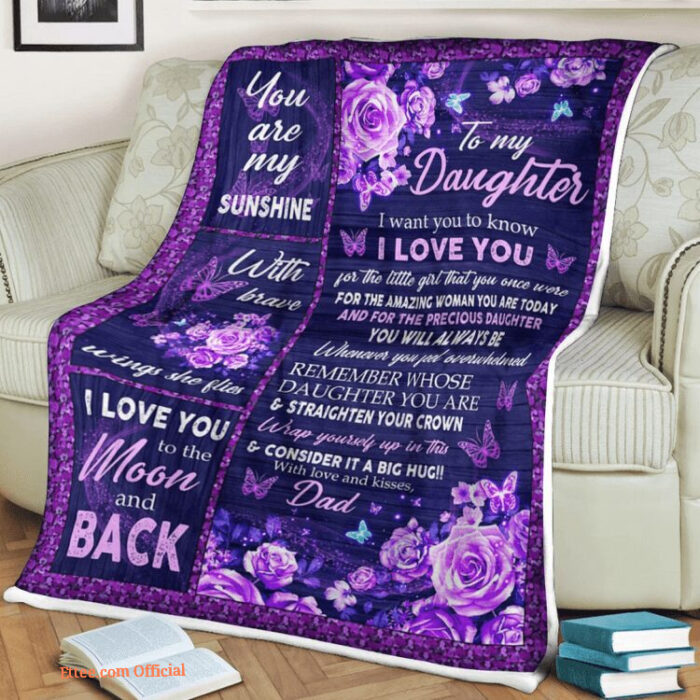 To My Daughter Butterfly Quilt Blanket - Foldable And Compact - Super King - Ettee