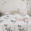 Butterfly Print Cotton Bed Sheets Spread Comforter Bedding Sets - King - Ettee