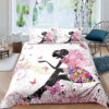 Butterfly With Girl Bed Sheets Bedding Set. Lightweight And Smooth Comfort. - King - Ettee