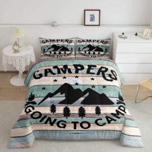 Camper Bedding Set Happy Camping Comforter Set Camping Car - King - Ettee
