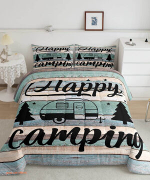 Camper Comforter King Size Happy Camping Bedding Set - King - Ettee