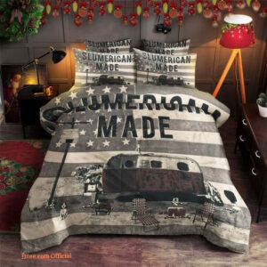 Camper Van Slumerican Made Cotton Bed Sheets Spread Comforter Duvet Cover Bedding Sets Perfect Gifts - King - Ettee