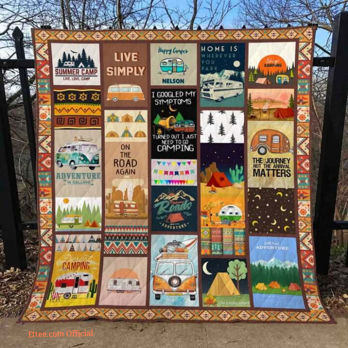 Camping Adventure Is Calling And I Must Go Quilt Blanket Great Customized Blanket Gifts For Birthday Christmas Thanksgiving - Ettee - Birthday