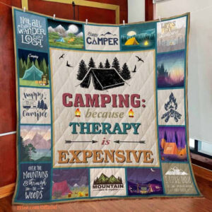 Camping Because Therapy Is Expensive Quilt Blanket Great Customized Blanket Gifts For Birthday Christmas Thanksgiving - Ettee - Birthday