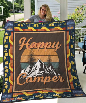 Camping Happy Camper Quilt Blanket Great Customized Blanket Gifts For Birthday Christmas Thanksgiving - Ettee - Birthday