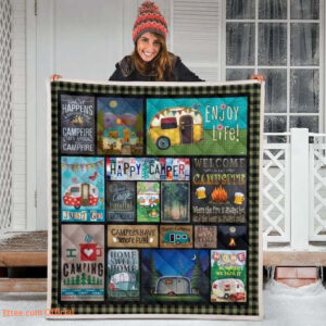 Camping Happy Campers Quilt Blanket Great Customized Blanket Gifts For Birthday Christmas Thanksgiving Anniversary - Ettee - anniversary