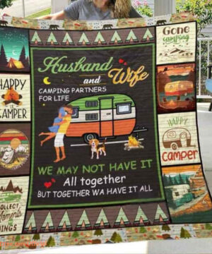 Camping Husband And Wife Camping Partners For Life Quilt Blanket Great Customized Gifts For Birthday Christmas Thanksgiving Wedding Valentine's Day - Ettee - Birthday