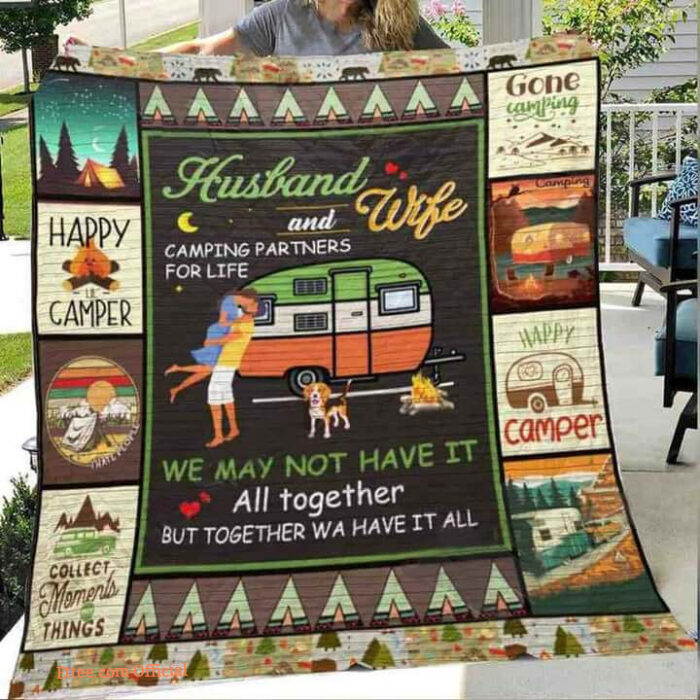 Camping Husband And Wife Camping Partners For Life Quilt Blanket Great Customized Gifts For Birthday Christmas Thanksgiving Wedding Valentine's Day - Ettee - Birthday