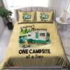 Camping One Campsite At A Time Bed Sheets Spread Comforter Duvet Cover Bedding Sets - King - Ettee