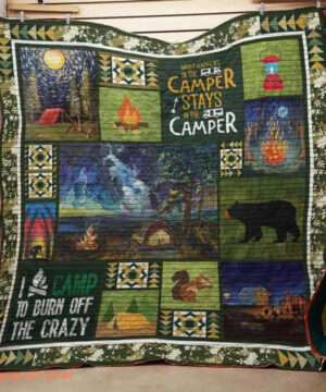 Camping What Happens In The Camper Stays In The Camper Quilt Blanket Great Customized Blanket Gifts For Birthday Christmas Thanksgiving - Ettee - Birthday