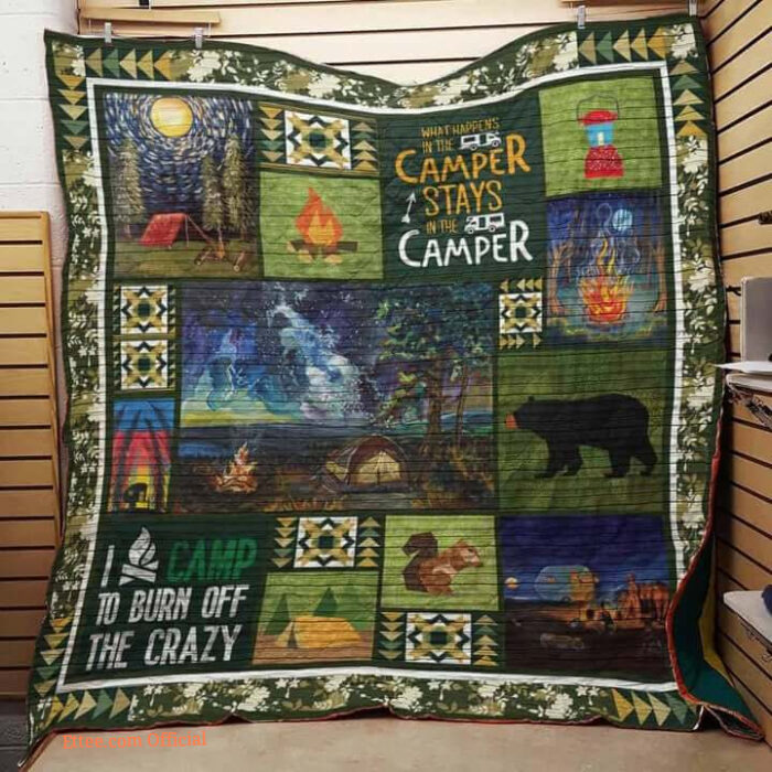 Camping What Happens In The Camper Stays In The Camper Quilt Blanket Great Customized Blanket Gifts For Birthday Christmas Thanksgiving - Ettee - Birthday