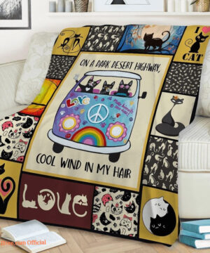 Cat Black Quilt Blanket On A Dark Desert Highway Cool Wind In My Hair - Super King - Ettee