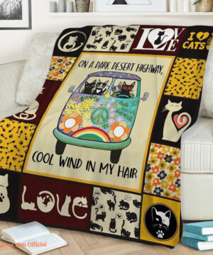 Black Cat Quilt Blanket - Dark Desert Highway, Cool Wind - Gift for Me - Super King - Ettee