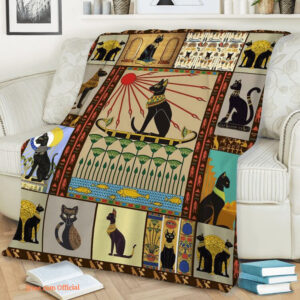 Cat Black Pattern Quilt Blanket. Light And Durable. Soft To Touch - Super King - Ettee