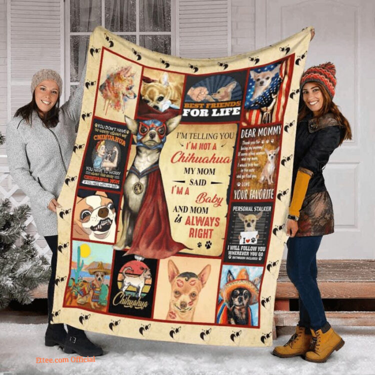 Chihuahua Best Friend For Life Quilt Blanket. Foldable And Compact - Super King - Ettee