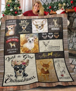 Chihuahua Mom Just A Girl Who Loves Chihuahuas Quilt Blanket Great Customized Gifts For Birthday Christmas Thanksgiving Perfect Gifts For Dog Lover - Ettee - birthday gifts