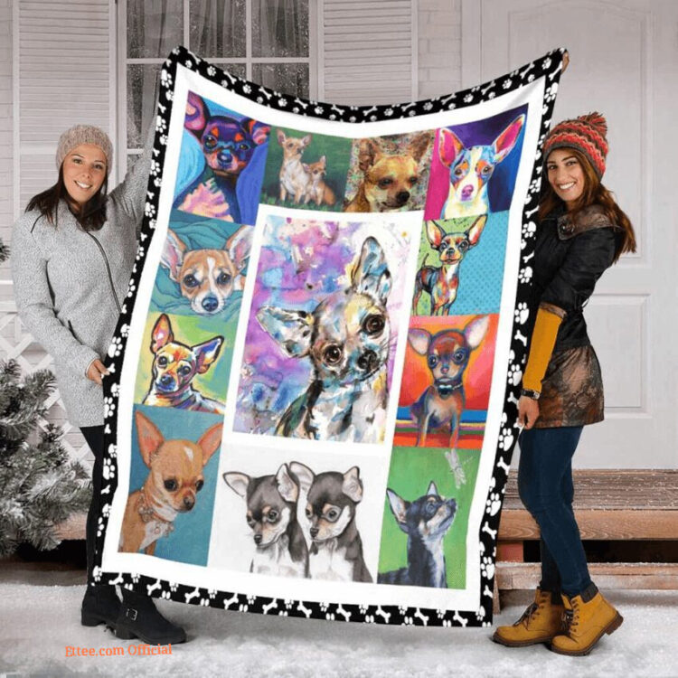 Chihuahua Painting Quilt Blanket. Light And Durable. Soft To Touch - Super King - Ettee