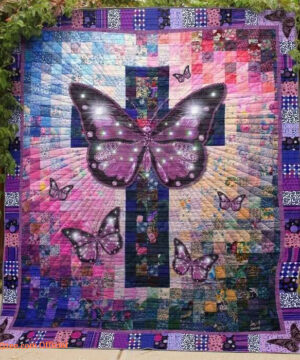 Christian Butterfly Patchwork Quilt Blanket - Super King - Ettee