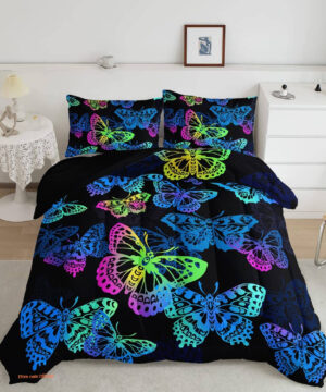 Colorful Butterflies Bedding Set - Twin Size Kids Bed Set - King - Ettee