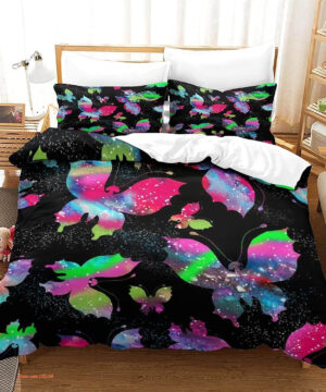 Colorful Butterfly - Soft Microfiber Butterfly Bedding Set - King - Ettee