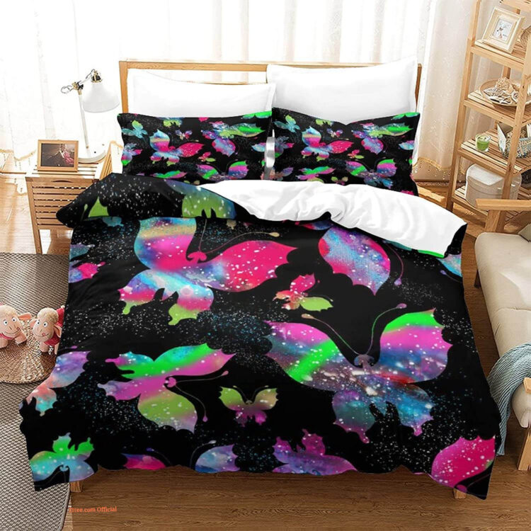 Colorful Butterfly - Soft Microfiber Butterfly Bedding Set - King - Ettee