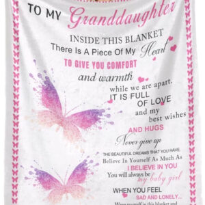To My Granddaughter Customized Name Quilt Blanket. Foldable And Compact - Super King - Ettee