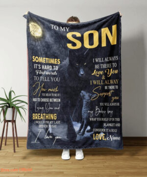 Parent And Son Wolf Blanket To My Son Quilt Blanket. Foldable And Compact - Super King - Ettee