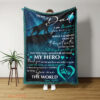 To My Dad Blanket Personalized Lion Quilt Blanket Father. Foldable And Compact - Super King - Ettee