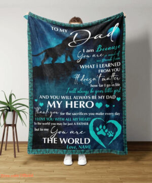 To My Dad Blanket Personalized Lion Quilt Blanket Father. Foldable And Compact - Super King - Ettee