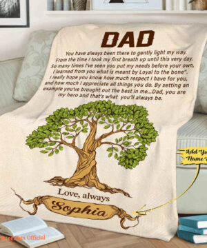 Customized Blanket For Father Day Dad You Are My Hero Fleece Quilt Blanket - Super King - Ettee