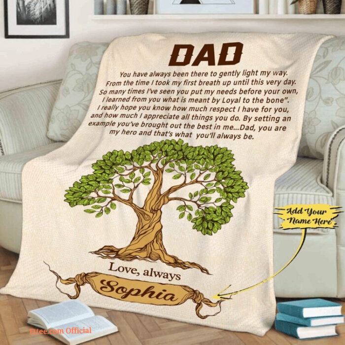 Customized Blanket For Father Day Dad You Are My Hero Fleece Quilt Blanket - Super King - Ettee
