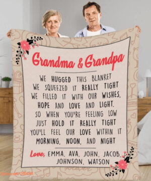 Mom Mama Papa Grandpa Grandma Fleece Quilt Blanket. Foldable And Compact - Super King - Ettee