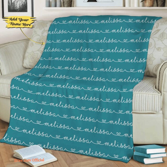 Customized Name Blanket Blanket With Names Gift For Family. Foldable And Compact - Super King - Ettee