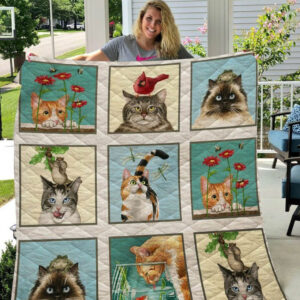 Cute Cats Moment Quilt Blanket Great Customized Blanket Gifts For Birthday Christmas Thanksgiving - Twin - Ettee