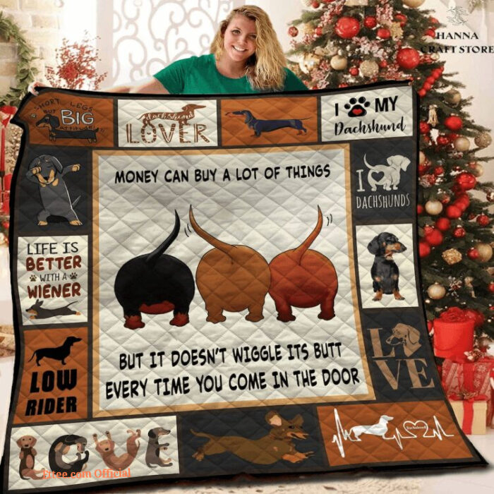 Dachshund Dog Pet Lovers Christmas Quilt Blanket. Lightweight And Smooth Comfort - Super King - Ettee