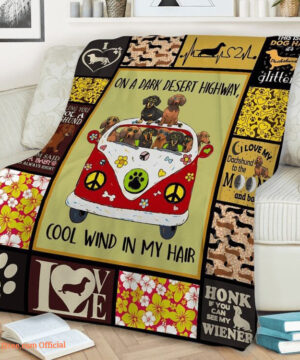 Dachshund On Highway Quilt Blanket. Light And Durable. Soft To Touch - Super King - Ettee