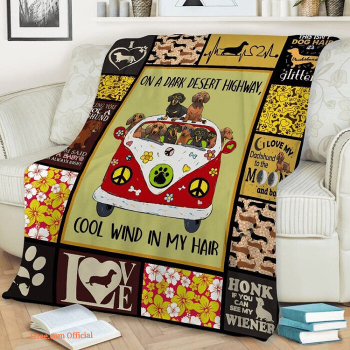 Dachshund On Highway Quilt Blanket. Light And Durable. Soft To Touch - Super King - Ettee