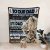 Dad Blanket Father Fleece Blanket Gift For Dad Fathers Day Gift Blanket - Super King - Ettee