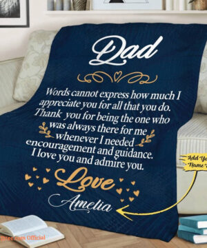 Dad I Love You And Admire You Customized Quilt Blanket. Foldable And Compact - Super King - Ettee