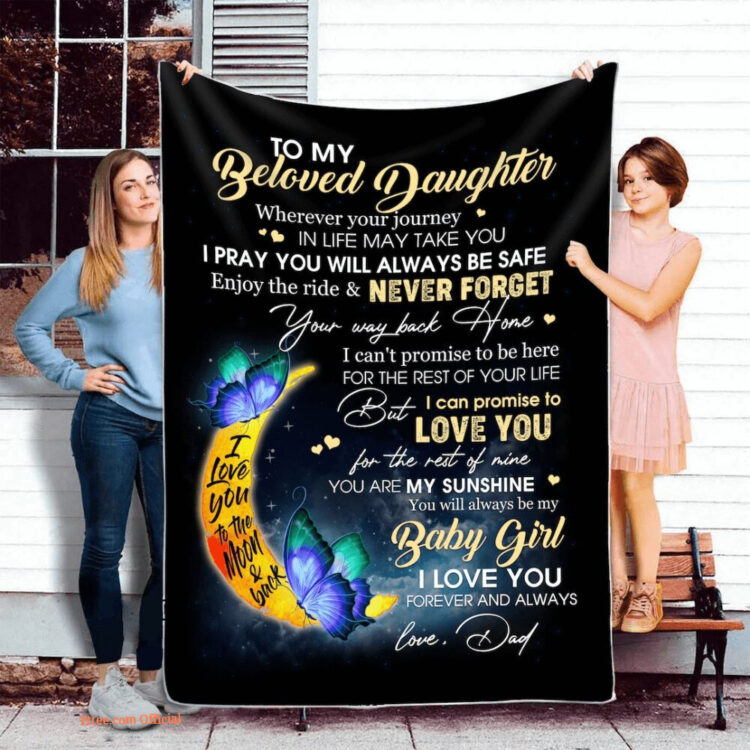 To My Daughter Quilt Blanket From Dad Daughter Father. Foldable And Compact - Super King - Ettee
