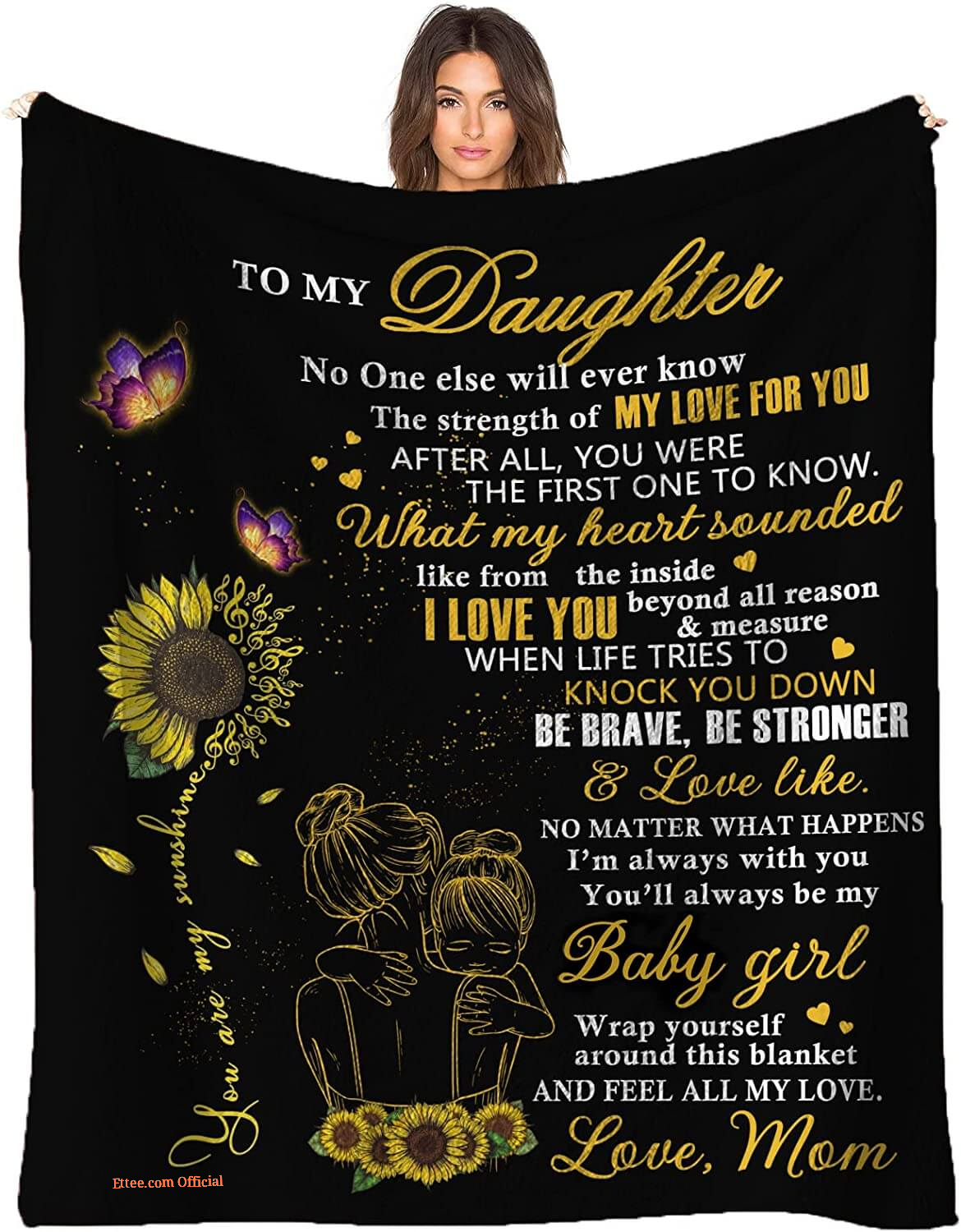 To My Daughter Quilt Blanket - Lightweight and Smooth Comfort - Ettee - Daughter Quilt Blanket