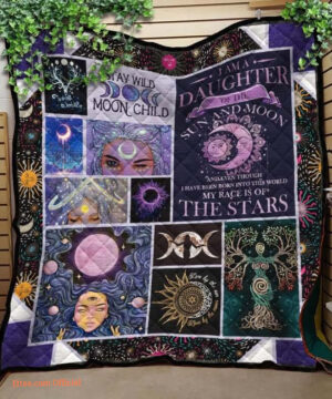 Daughter Of The Sun And Moon Hippie Style Quilt Blanket Great Customized Blanket Gifts For Birthday Christmas Thanksgiving - Ettee - Birthday