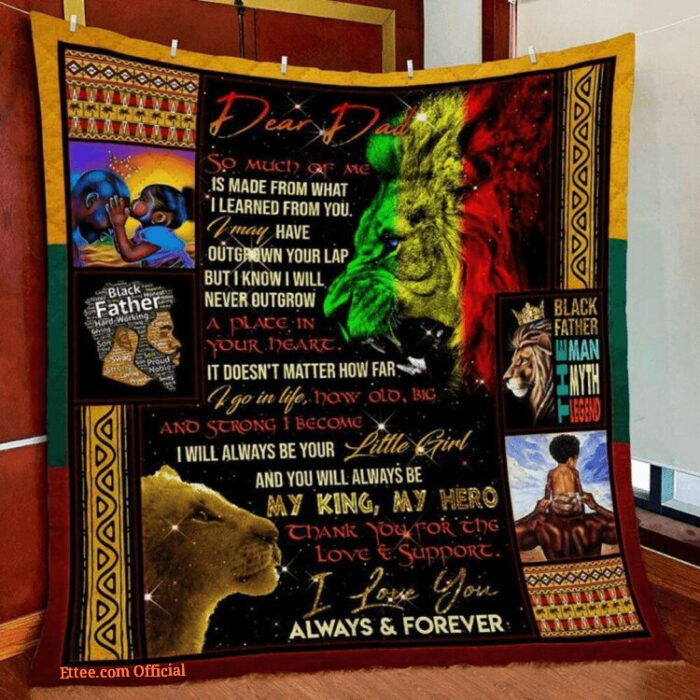 Dear Black Father You Are My Hero Gift Quilt Blanket - Super King - Ettee