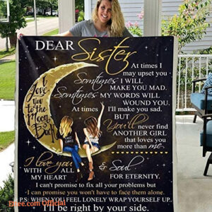 Dear Sister at Times I May Upset You 3D Pattern Custom Fleece Photo Blanket - Super King - Ettee