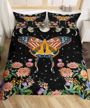 Death Moth Bedding Set Moon Phase Moth - King - Ettee