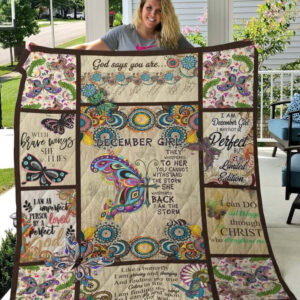 December Girl I Am The Storm Butterfly Artwork Quilt Blanket - Super King - Ettee