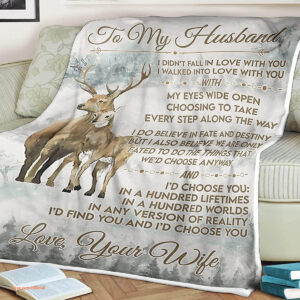 Deer Couple Quilt Blanket To My Husband Gift For Wife Valentine's Day - Super King - Ettee